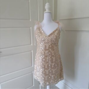 NWT! Francesca’s Margot Sequin Tie Strap Mini Dress - Size Large